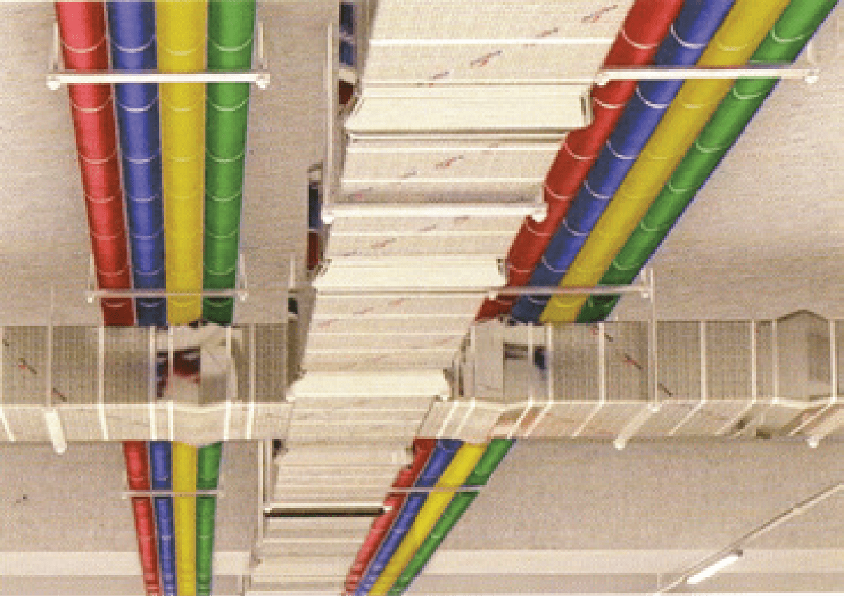 Colour-coded XLPE-insulated pipe services
